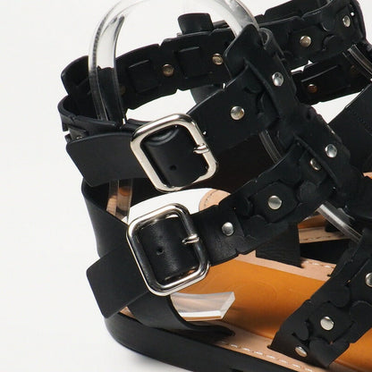 Loewe Sandals Leather Black Mens 43