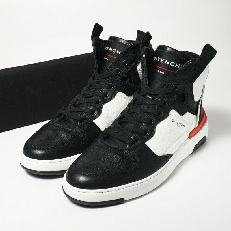 Givenchy Sneakers Leather Black / White / Red Wing Mens 41