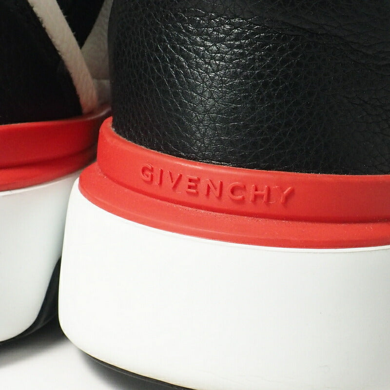 Givenchy Sneakers Leather Black / White / Red Wing Mens 41
