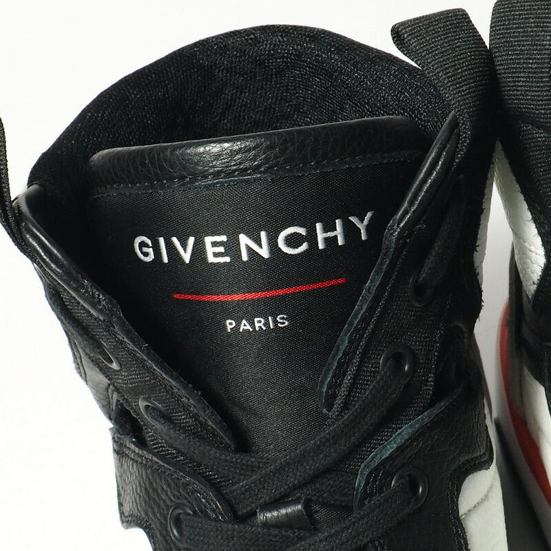 Givenchy Sneakers Leather Black / White / Red Wing Mens 41