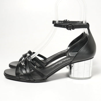 Salvatore Ferragamo Sandals 0748911 Leather Black Flor 55 Women 6D