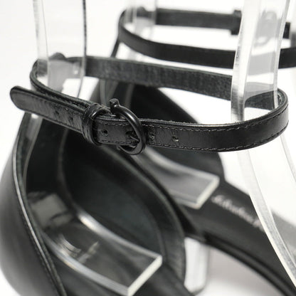 Salvatore Ferragamo Sandals 0748911 Leather Black Flor 55 Women 6D