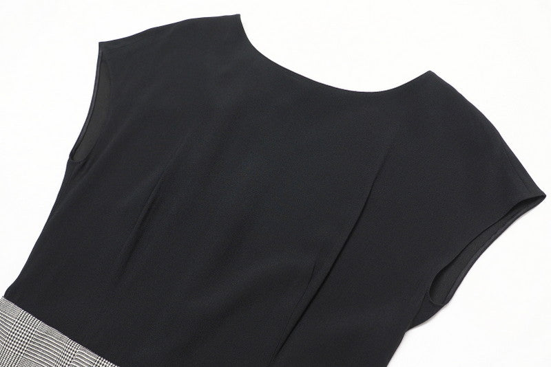 Prada One Piece P33R8 8162 1L5I Acetate 72% Rayon 28% Bottom 100% Wool Black Grey Women 42