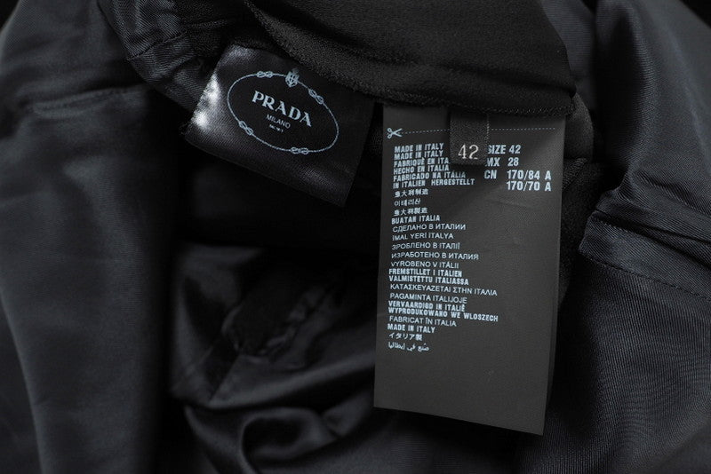 Prada One Piece P33R8 8162 1L5I Acetate 72% Rayon 28% Bottom 100% Wool Black Grey Women 42