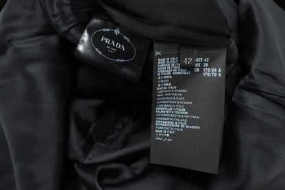 Prada One Piece P33R8 8162 1L5I Acetate 72% Rayon 28% Bottom 100% Wool Black Grey Women 42