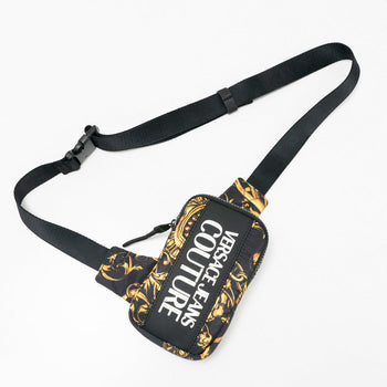 Versace Jeans Sling Bag 71Ya4B9B Nylon Black Range Logo Type Sketch 11 Mens(Unisex)