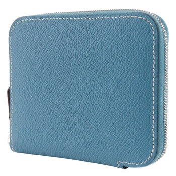 Hermes Bifold Wallet Epsom Blue Azap Compact Silk In Women
