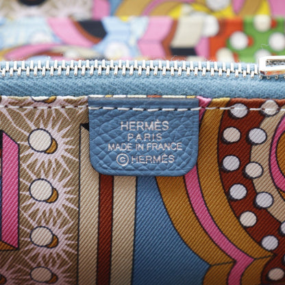Hermes Bifold Wallet Epsom Blue Azap Compact Silk In Women
