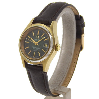 Omega Watches Mechanical Automatic Stainless Steel , Embossed Leather Gold Date Cosmic 200