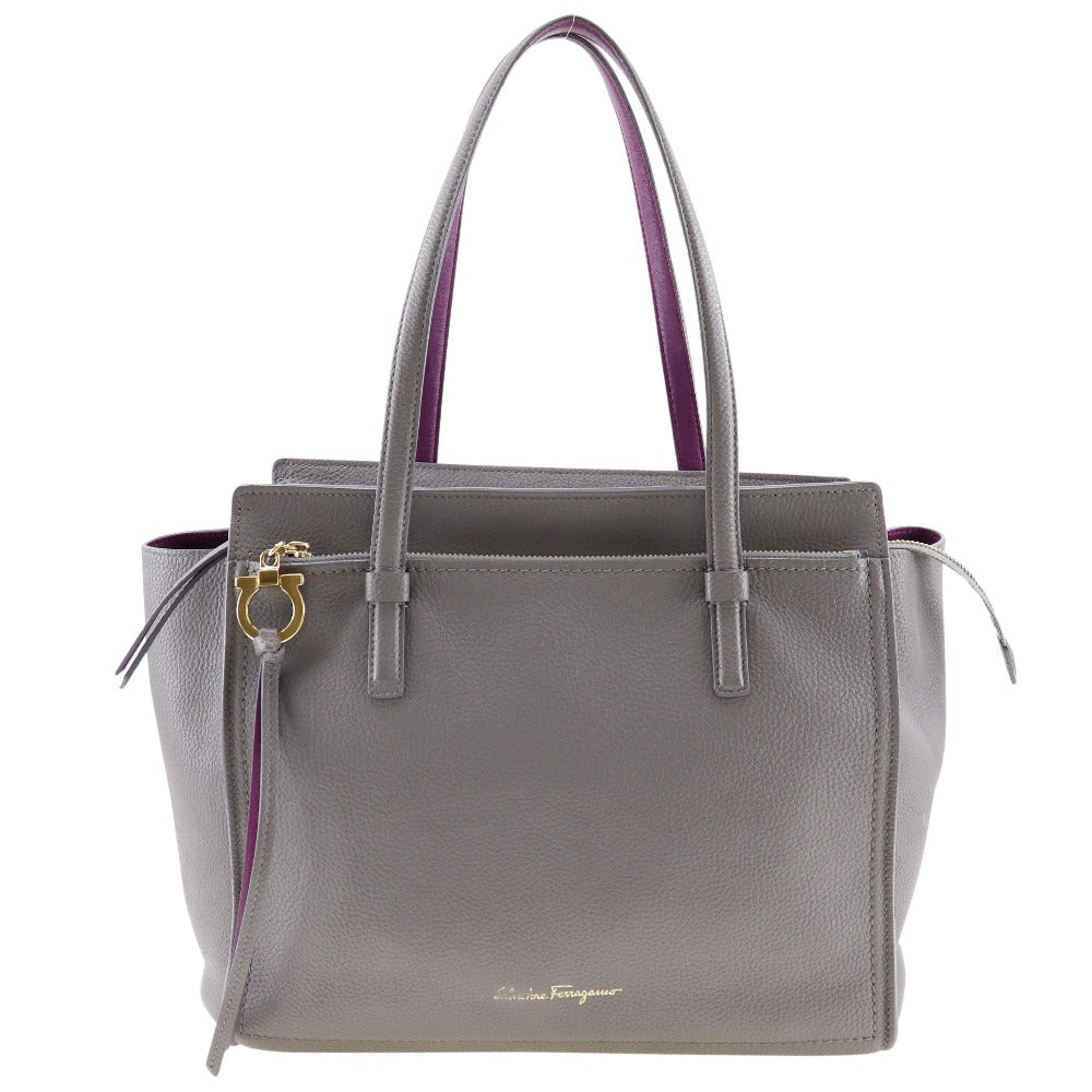 Salvatore Ferragamo Tote Bag 21F216 Leather Gray Amy Women