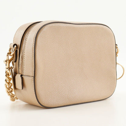 Coach Shoulder Bag 29411 Leather Beige Logo Camera Bag Women