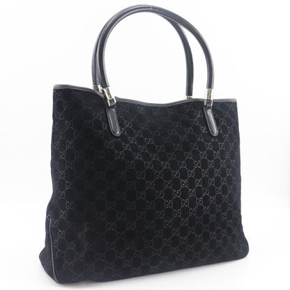 Gucci Tote Bag 162160 Suede Black Gg Shelly Line Unisex(Unisex)