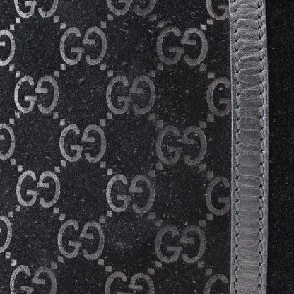 Gucci Tote Bag 162160 Suede Black Gg Shelly Line Unisex(Unisex)