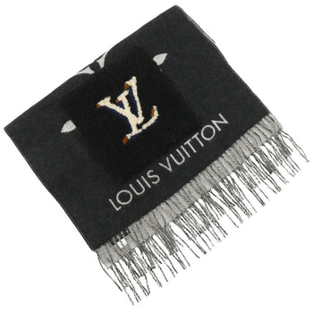 Louis Vuitton Scarf M76567 Cashmere Black Shearling Teddy Esharp Cold Reykjavik Women