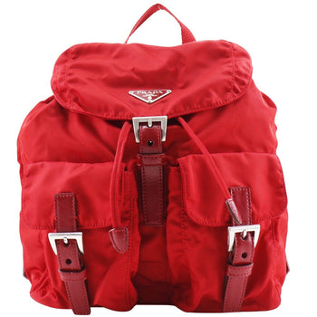 Prada Backpack Bz6677 Nylon Red Vera Sport Women