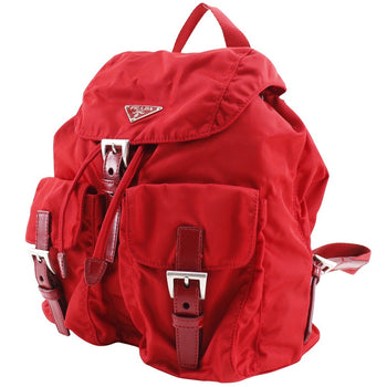 Prada Backpack Bz6677 Nylon Red Vera Sport Women