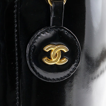 Chanel Pouch A01998 Enamel Black Handbag Vanity Women