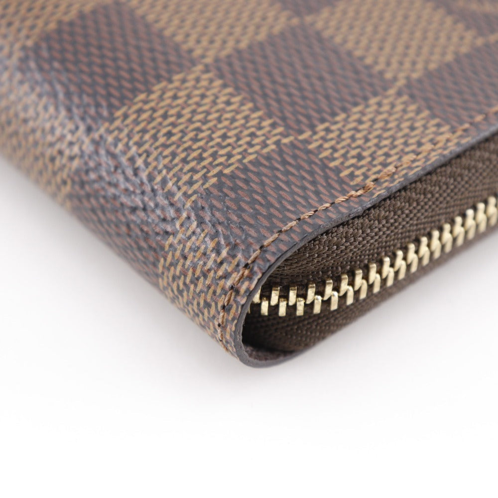Louis Vuitton Coin Case N63070 Damier Canvas Brown Zip Around Purse Women