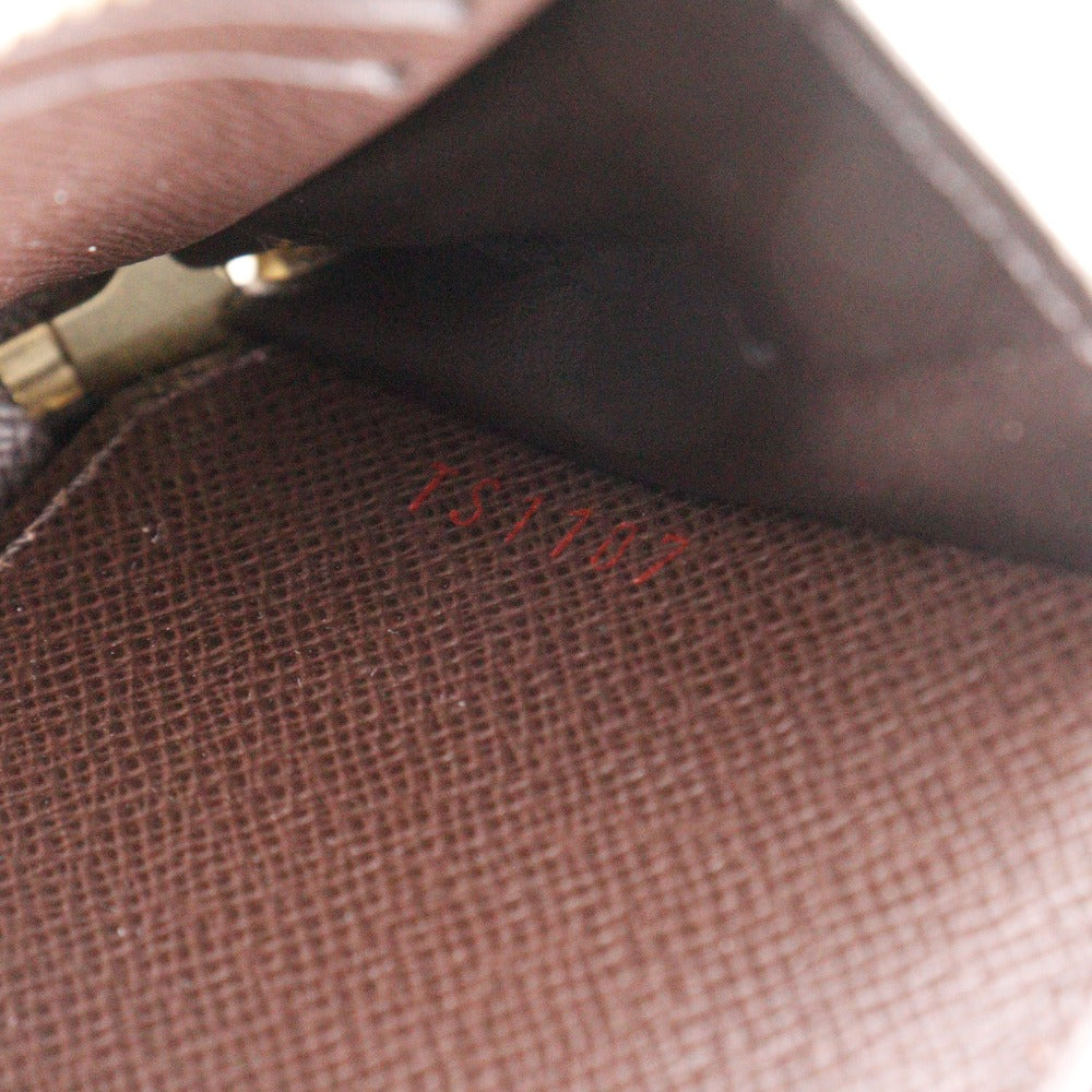 Louis Vuitton Coin Case N63070 Damier Canvas Brown Zip Around Purse Women