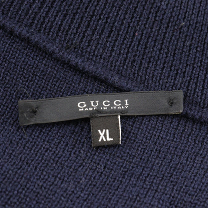Gucci Sweater Cotton Navy Zip Up Mens Xl