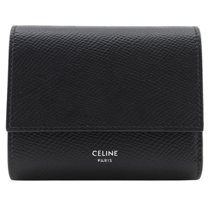 Celine Tri-Fold Wallet 10B573Bel Leather Black Small Trifold Wallet Unisex(Unisex)