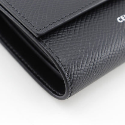 Celine Tri-Fold Wallet 10B573Bel Leather Black Small Trifold Wallet Unisex(Unisex)