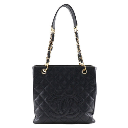 Chanel Shoulder Bag A20994 Caviar Skin Black Matrasse Pst Chain Tote Women