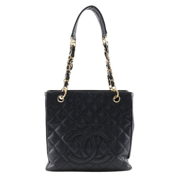 Chanel Shoulder Bag A20994 Caviar Skin Black Matrasse Pst Chain Tote Women