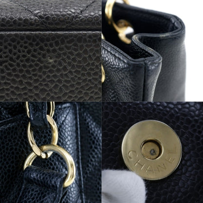 Chanel Shoulder Bag A20994 Caviar Skin Black Matrasse Pst Chain Tote Women