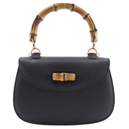 Gucci Handbag 000.926.0633 Leather Black Old Gucci One Handle Bamboo Women