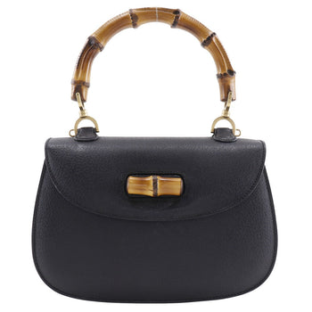 Gucci Handbag 000.926.0633 Leather Black Old Gucci One Handle Bamboo Women