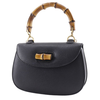 Gucci Handbag 000.926.0633 Leather Black Old Gucci One Handle Bamboo Women