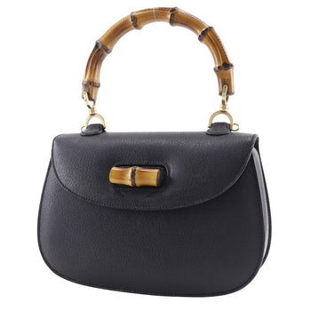 Gucci Handbag 000.926.0633 Leather Black Old Gucci One Handle Bamboo Women