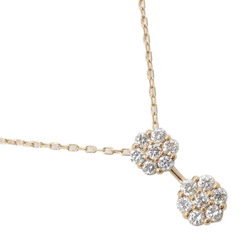 Jewelry Necklace K18 Yellow Gold, Diamond Gold Flour Women