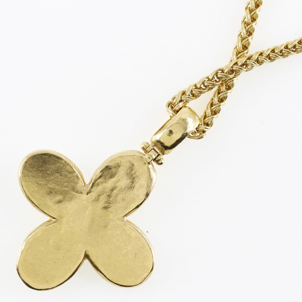 Chanel Necklace Plated Gold, Shell Gold Vintage Flour Coco Mark Women