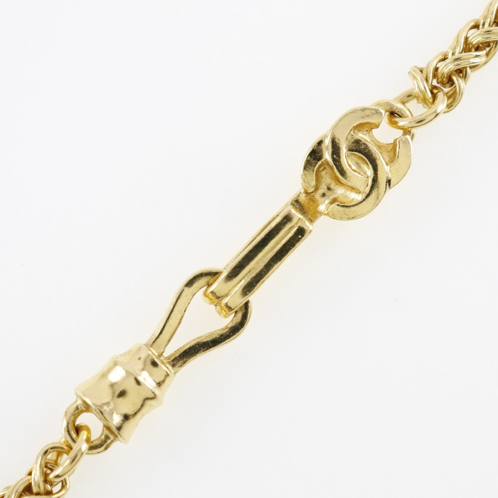 Chanel Necklace Plated Gold, Shell Gold Vintage Flour Coco Mark Women