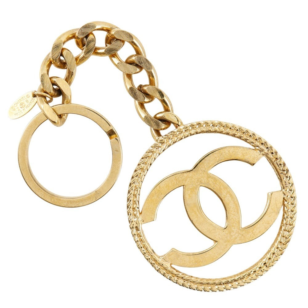 Chanel Key Ring Plated Gold Gold Vintage Coco Mark Women