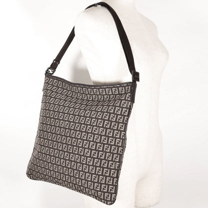 Fendi Shoulder Bag Canvas Brown Zucchino One Belt Women