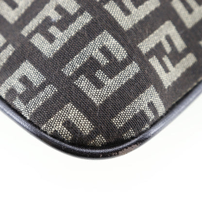 Fendi Shoulder Bag Canvas Brown Zucchino One Belt Women