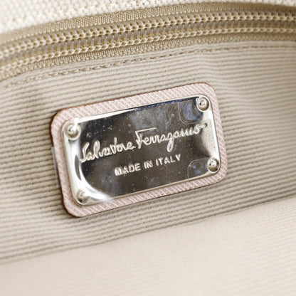Salvatore Ferragamo Handbag Au-21 B851 Canvas Beige / Pink Vala Women