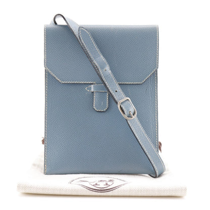 Hermes Shoulder Bag Courchevel Light Blue Amery Women