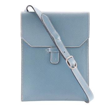 Hermes Shoulder Bag Courchevel Light Blue Amery Women