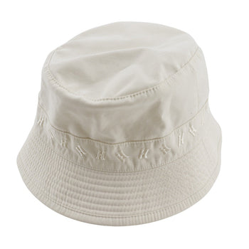 Hermes Hat Polyester, Nylon Off White H Logo Embroidery Bucket Hat Women 57