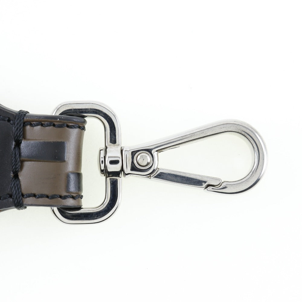 Fendi Charm Leather Brown Key Ring Ff Logo Women(Unisex)