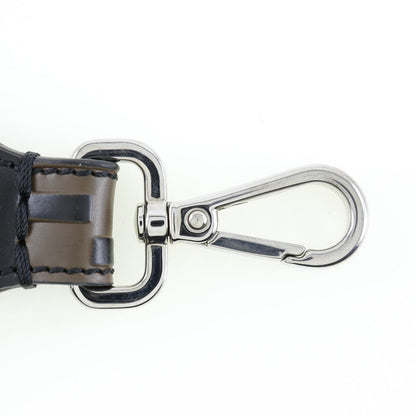Fendi Charm Leather Brown Key Ring Ff Logo Women(Unisex)