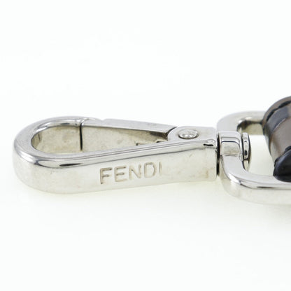 Fendi Charm Leather Brown Key Ring Ff Logo Women(Unisex)