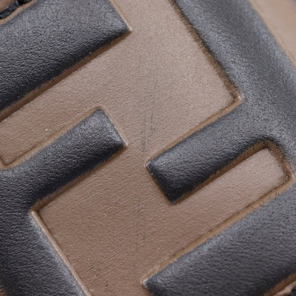Fendi Charm Leather Brown Key Ring Ff Logo Women(Unisex)