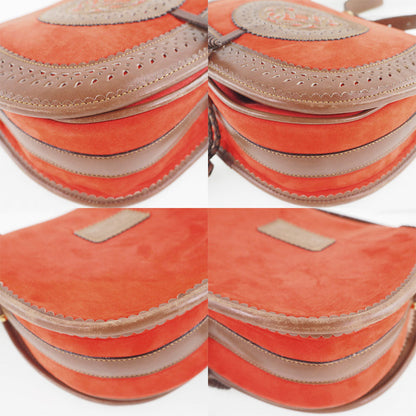 Loewe Shoulder Bag Suede, Leather Orange Anagram Seville Collection Women