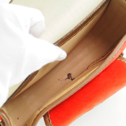 Loewe Shoulder Bag Suede, Leather Orange Anagram Seville Collection Women