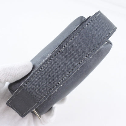 Chanel Pouch Nylon Gray Logo Vintage Women